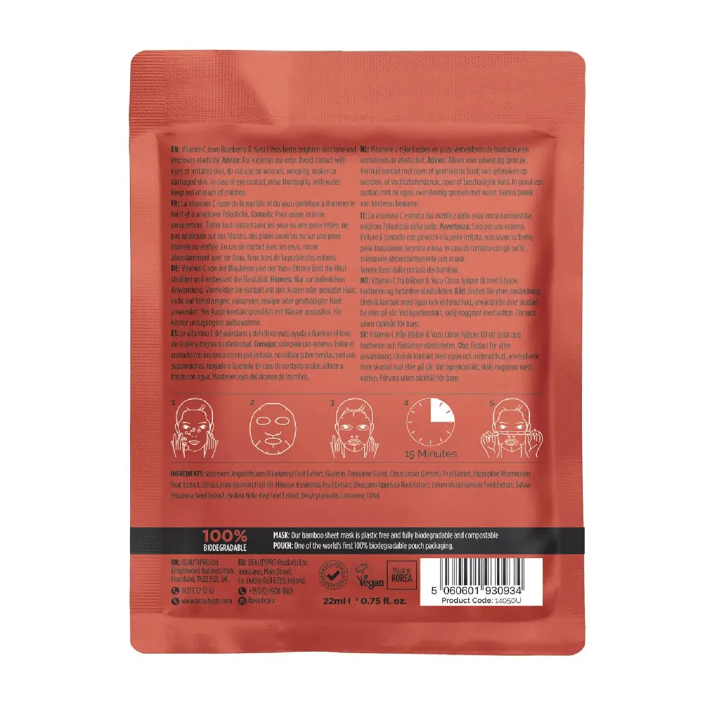 BeautyPro Brightening Collagen Sheet Mask with Vitamin C