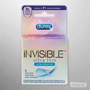 Durex Invisible Ultra Thin Condoms (Pack of 3)