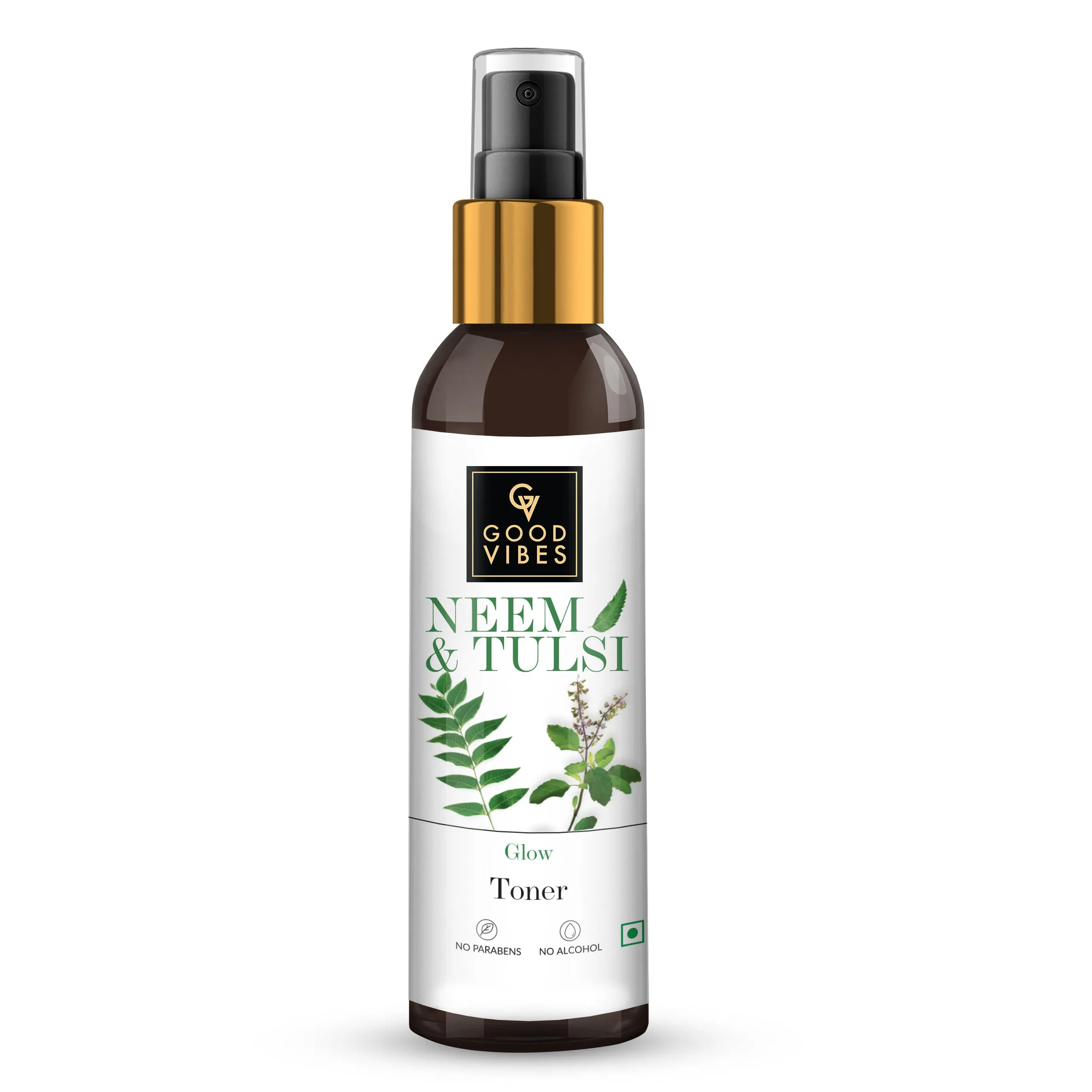 Good Vibes Neem & Tulsi Glow Toner | Cleansing, Hydrating, Calming | No Parabens, No Alcohol, No Sulphates, No Mineral Oil, No Animal Testing (200 ml)