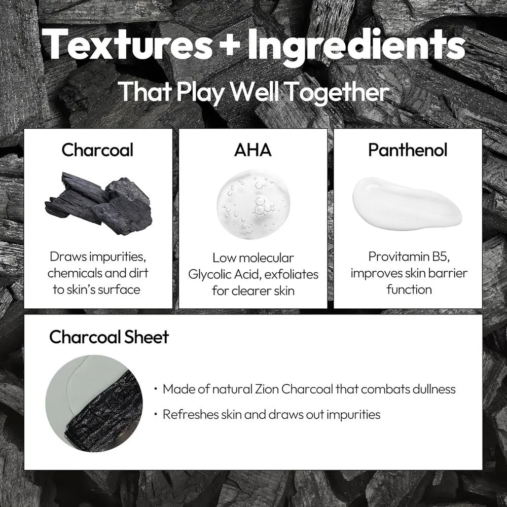 Lapcos Daily Charcoal Sheet Mask - Skin Detox - 5 Pack