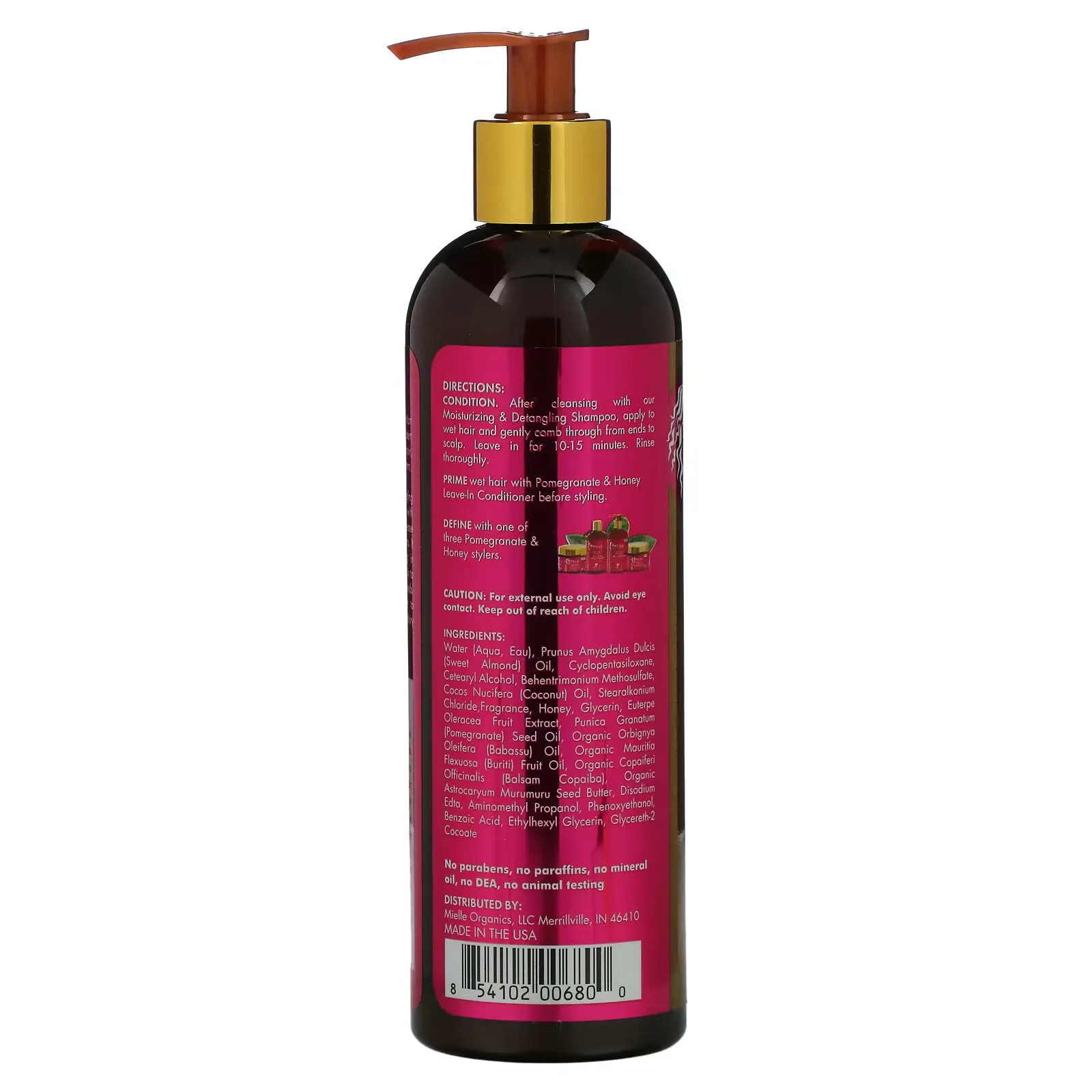 Mielle, Hydrating Detangling Conditioner, Pomegranate & Honey 355 ml (12 fl oz)