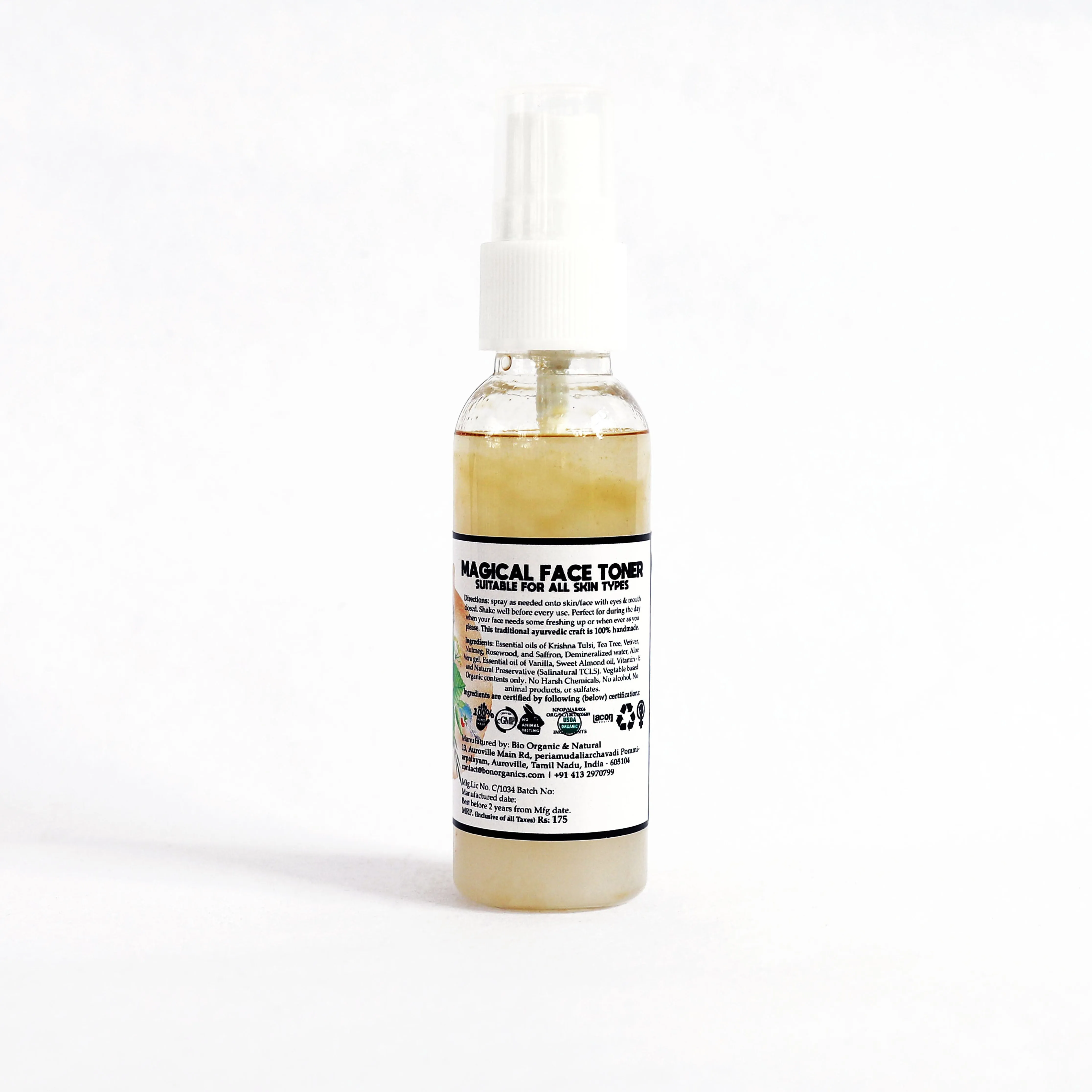 Organic Face Toner - Herbal water