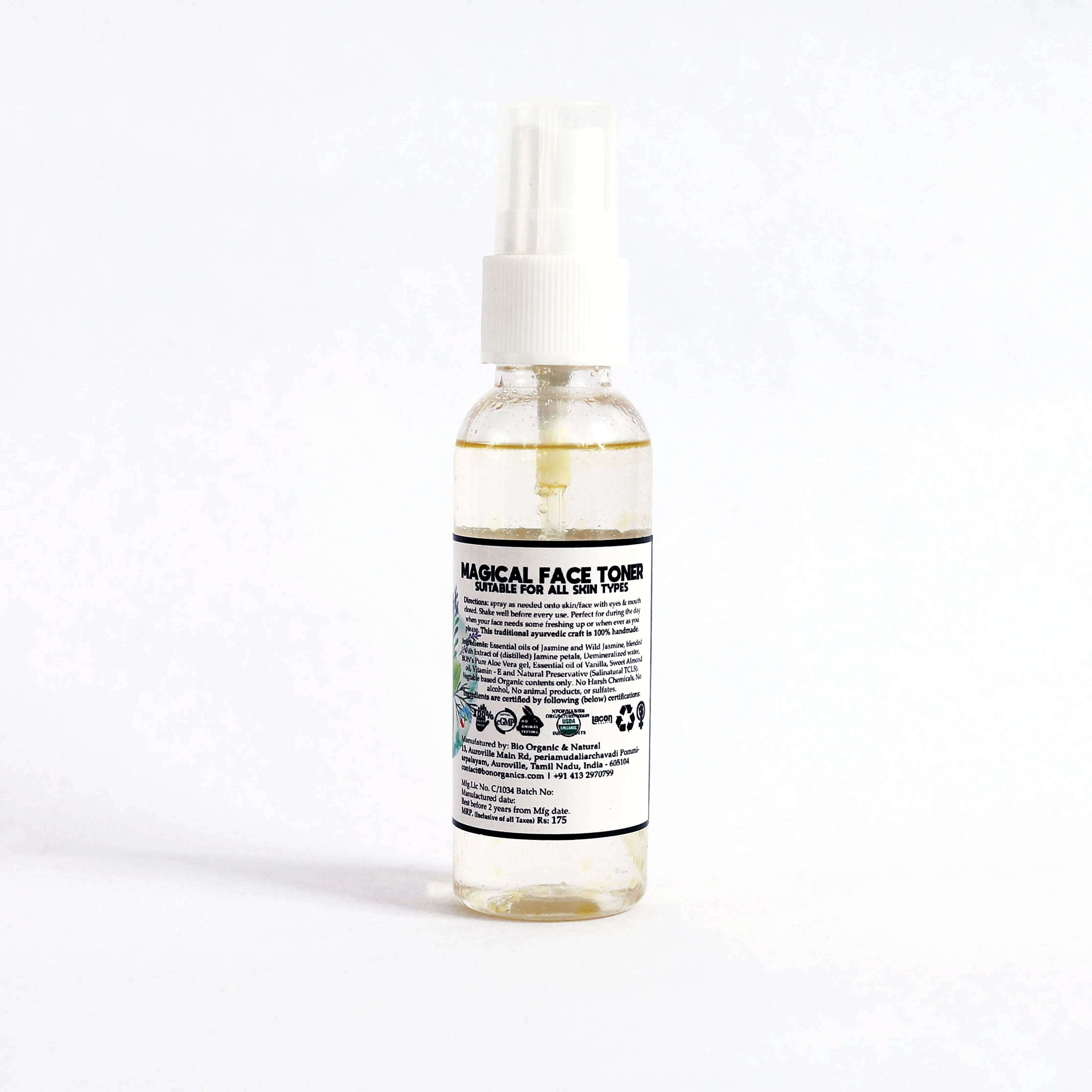 Organic Face Toner -  Jasmine Water