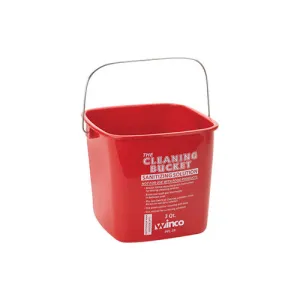 Winco PPL-3R 3 Qt Red Cleaning Bucket